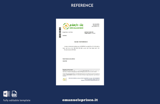 modello di riferimento per la chiusura della banca Somalia Dara Salaam in stile 